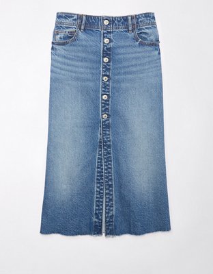 Женские юбки American Eagle AE Stretch Super High-Waisted Denim Midi Skirt — фото 3