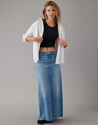 AE To The Floor Denim Maxi Skirt