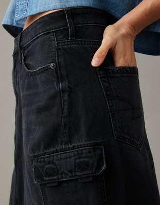 Женские юбки American Eagle AE Low-Rise Denim Cargo Maxi Skirt — фото 4