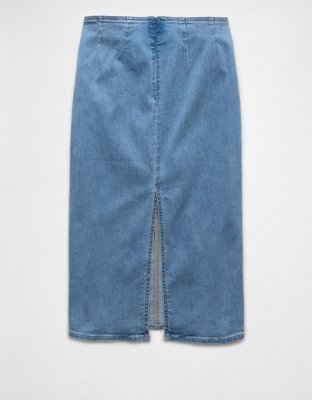 AE Next Level Highest Waist Denim Midi Skirt