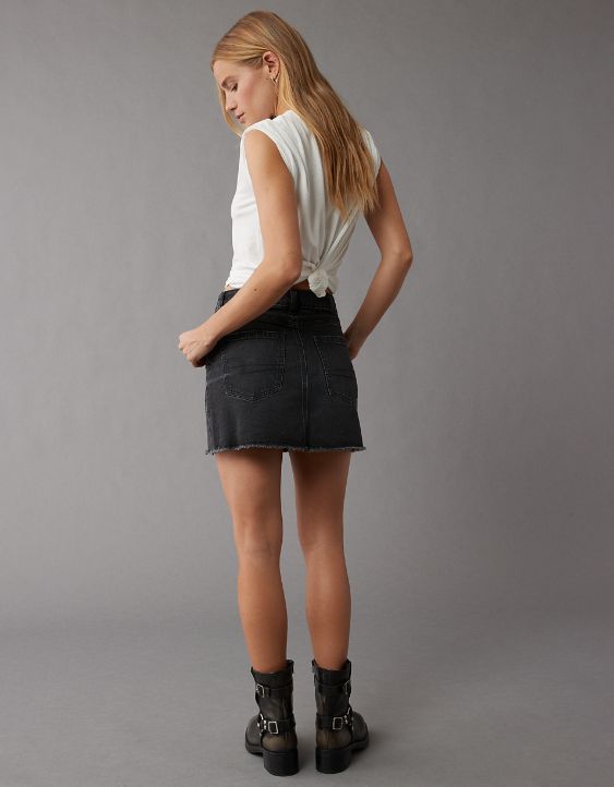 AE Stretch High-Waisted Perfect Denim Mini Skirt