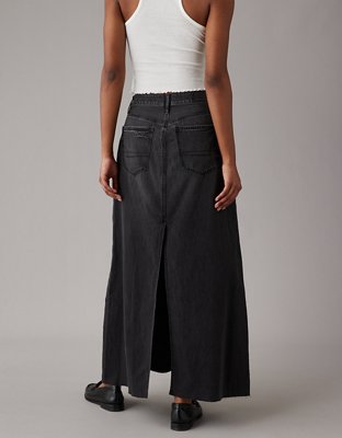 AE To The Floor Denim Maxi Skirt