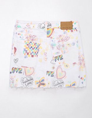 Женские юбки American Eagle AE Pride Stretch High-Waisted Perfect Denim Mini Skirt — фото 6