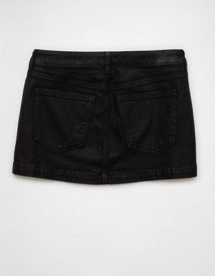 AE Stretch Low-Rise A-Line Denim Mini Skirt