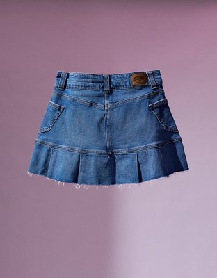 Coco Gauff x AE Pleated Denim Cargo Mini Skirt