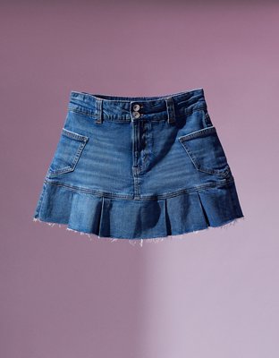 Coco Gauff x AE Pleated Denim Cargo Mini Skirt