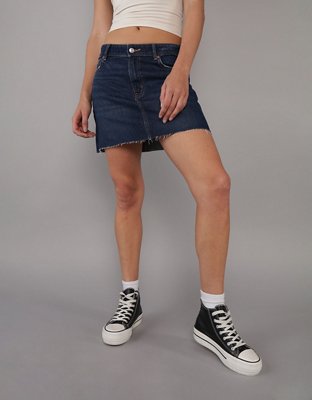 HOT High Waisted Ripped Denim Skirt AE Stretch High-Waisted