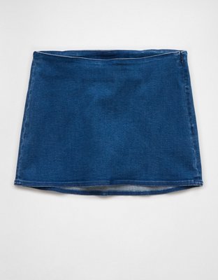 AE Next Level Low-Rise Denim Micro Skort