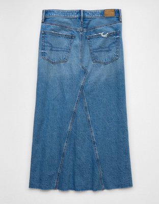 AE Maxifalda de Denim Acampanada Tiro Bajo
