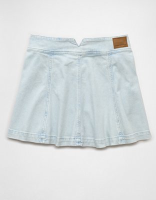AE Minifalda Stretch Acampanada Cintura Alta de Denim