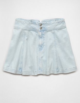 AE Stretch High-Waisted Denim A-Line Mini Skirt