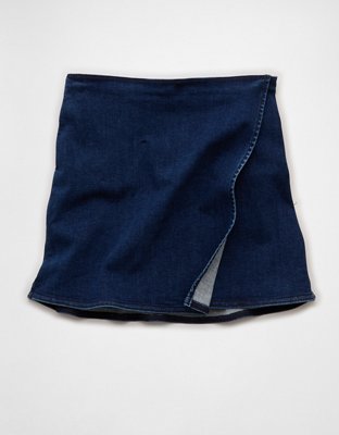 AE Next Level High-Waisted Denim Mini Wrap Skort