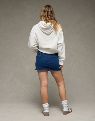 AE Next Level High-Waisted Denim Mini Wrap Skort