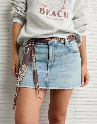 Minijupe en denim parfaite à taille extensible AE