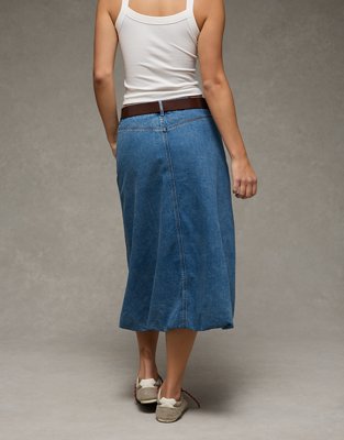 AE High-Waisted Bubble Midi Skirt