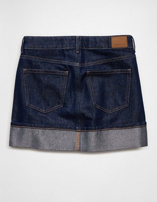 AE Denim Glitter Mini Skirt