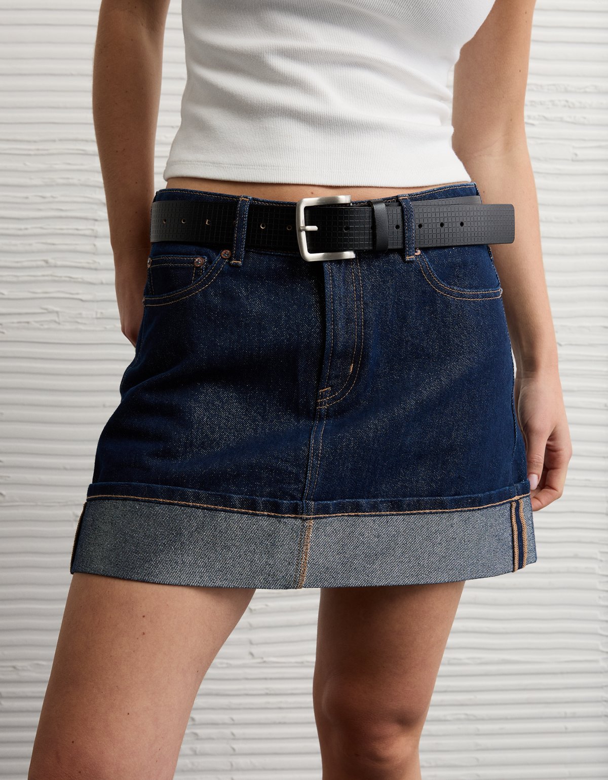 AE Denim Glitter Mini Skirt - image 5