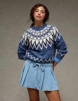 Minijupe plissée à taille haute AE