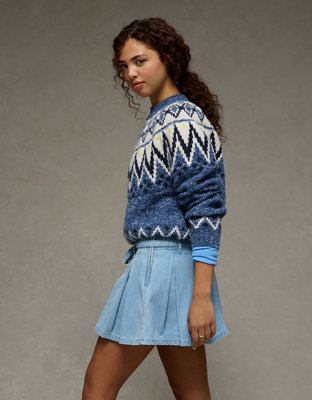 Minijupe plissée à taille haute AE