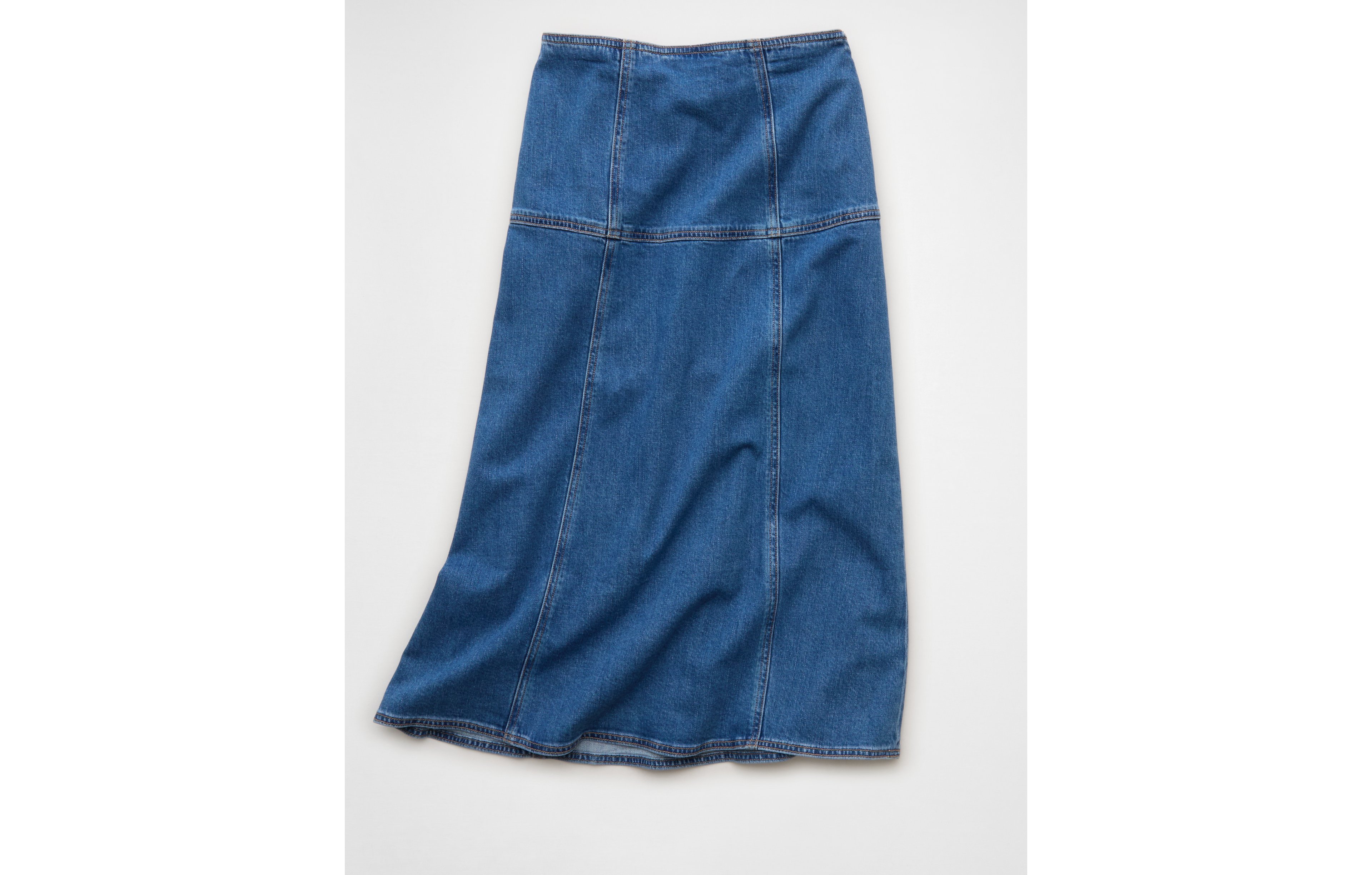 AE Dreamy Drape Low-Rise Midi Skirt