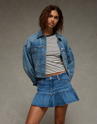 AE High-Waisted Ruffle Mini Skirt