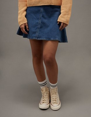 AE Dreamy Drape Stretch Denim Circle Skort