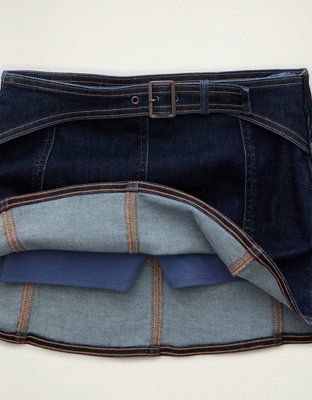 AE Low-Rise Denim It Knit Micro Skirt