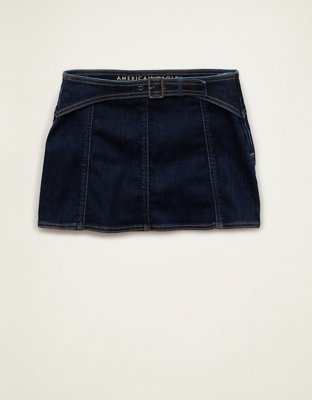 AE Low-Rise Denim It Knit Micro Skirt