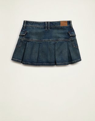 AE Super Low-Rise Pleated Micro Mini Skirt