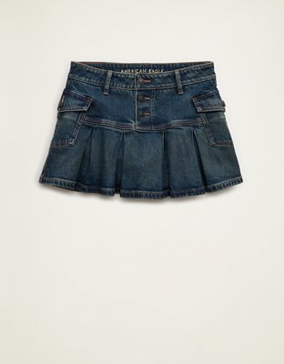 AE Super Low-Rise Pleated Micro Mini Skirt