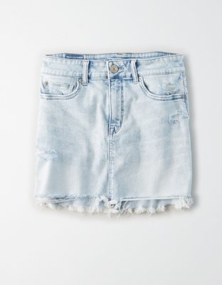 ripped jean skirt american eagle