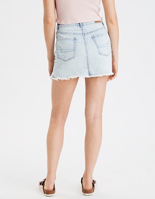 american eagle white jean skirt