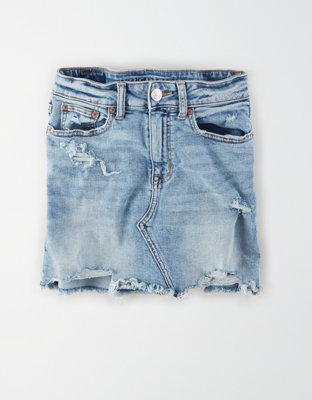 american eagle white jean skirt