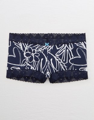 Aerie Lace Trim Cotton Boyshort Underwear