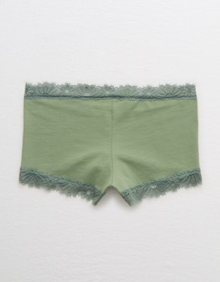 Aerie Cotton Lace Trim Boyshort Underwear