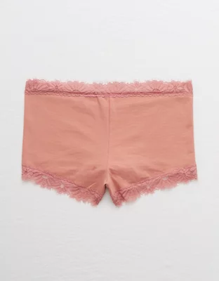 Aerie Cotton Lace Trim Boyshort Underwear