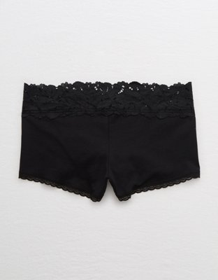 Aerie Palm Lace Cotton Boyshort Underwear