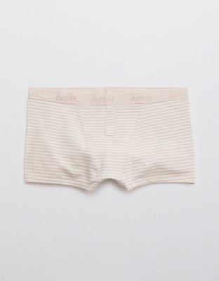 Aerie Striped Mesh Logo Boyshort Underwear