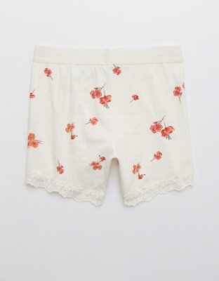 Aerie Pointelle Cotton Lace Boyshort Underwear