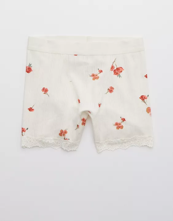 Aerie Pointelle Cotton Lace Boyshort Underwear
