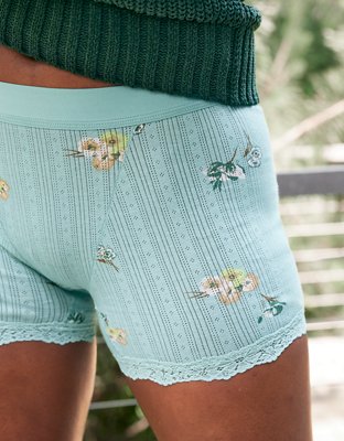Aerie Pointelle Cotton Lace Boyshort Underwear