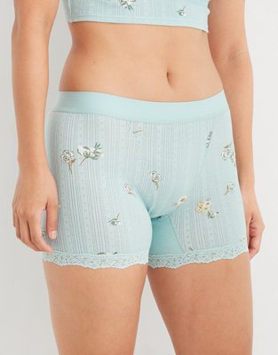 Aerie Pointelle Cotton Lace Boyshort Underwear