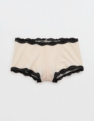 Show Off Mesh Lace Trim Boyshort Underwear