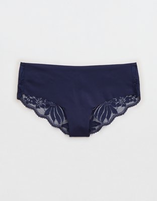 Aerie Smoothez No Show Xtra Mid Rise Cheeky Underwear In Monaco Blue
