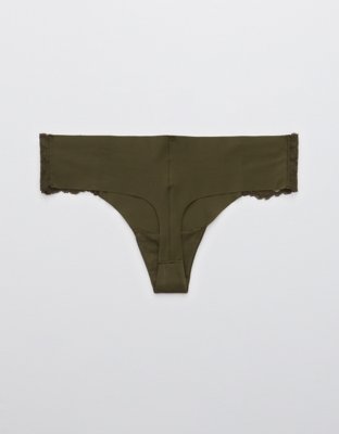 Aerie Leopard No Show Thong Underwear