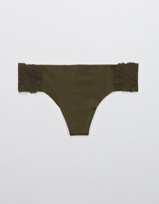Aerie Leopard No Show Thong Underwear