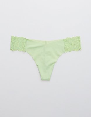 Aerie No Show Holiday Best Lace Thong Underwear