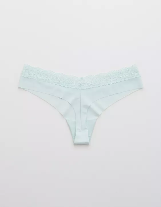 Aerie No Show Lace Thong Underwear