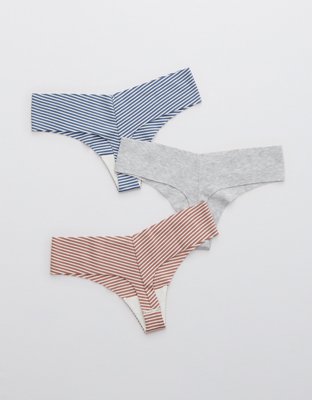 Aerie No Show Cotton Thong Underwear 3-Pack