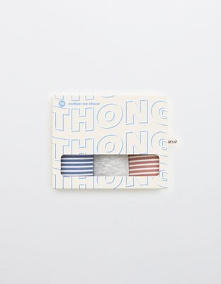 Aerie No Show Cotton Thong Underwear 3-Pack